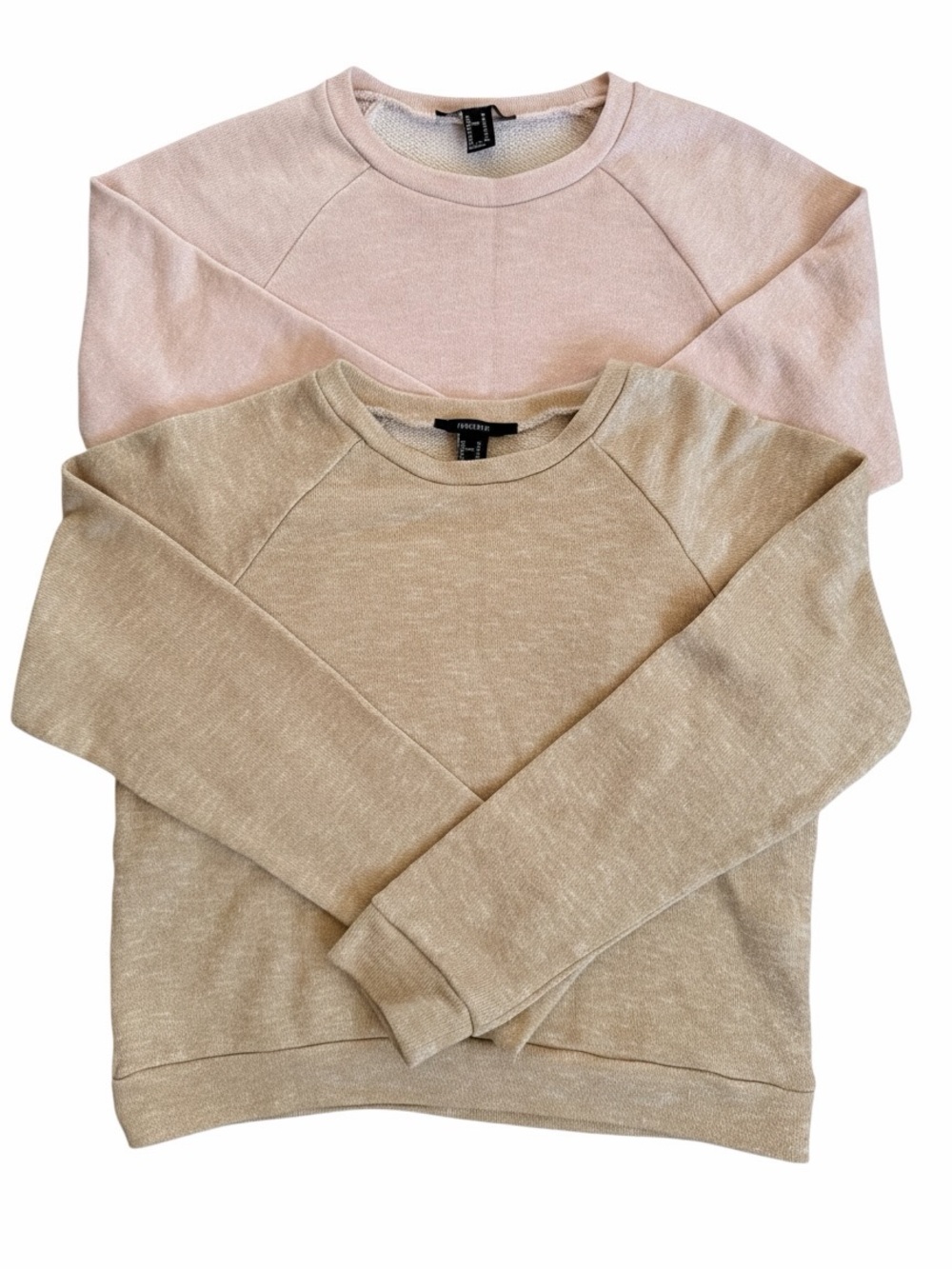 FOREVER 21 Cropped Boxy Knit Sweatshirts (Set of 2)